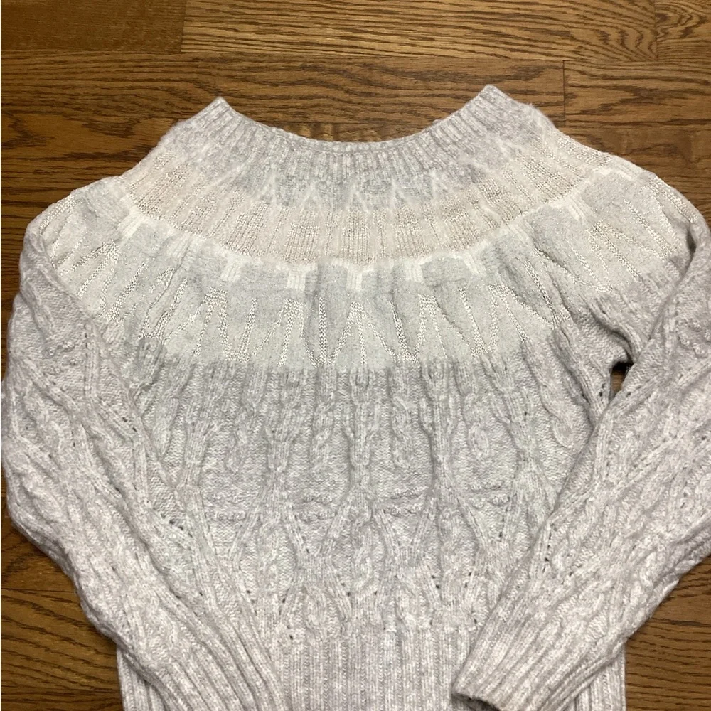 White House Black Market Neutrals  cable knit sweater.
